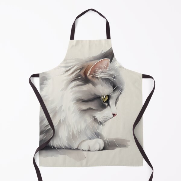 Item preview, White Gray Furry Cat designed and sold by CalmnessbyChoice.