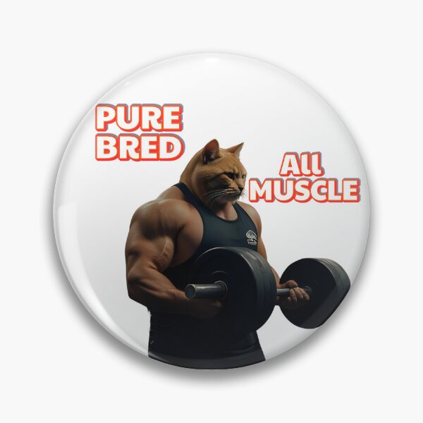 Item preview,  Pure Bred, All Muscle Cat Flexing with Dumbbells designed and sold by Skyla007.