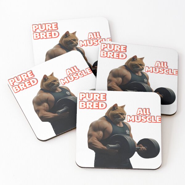 Item preview,  Pure Bred, All Muscle Cat Flexing with Dumbbells designed and sold by Skyla007.