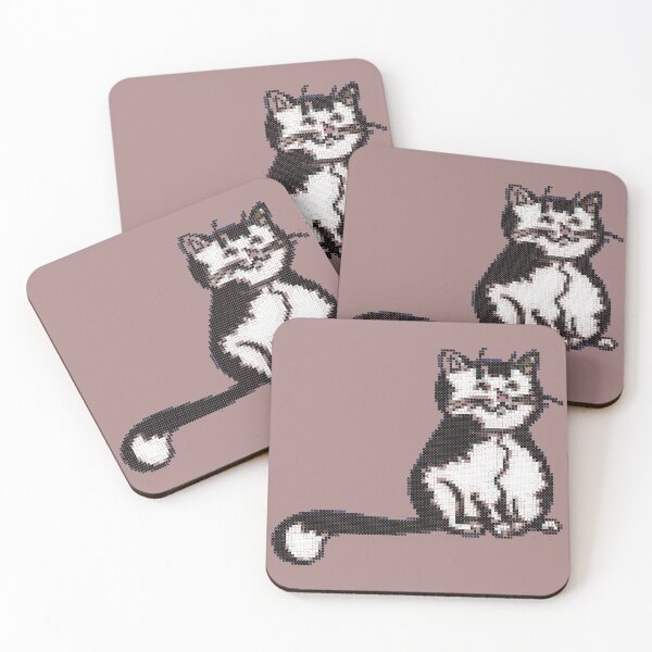 Item preview, Pixel cat, embroidery stylization designed and sold by ZorianArt.