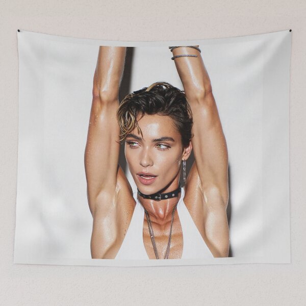 Item preview, Beautiful sexy gym woman posing with her arms up showing her armpits sweating designed and sold by Vintage Designs +.