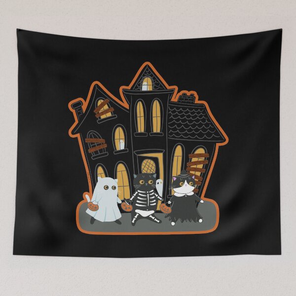 Item preview, Trick Or Treat Haunted House designed and sold by KilkennyCat Art.