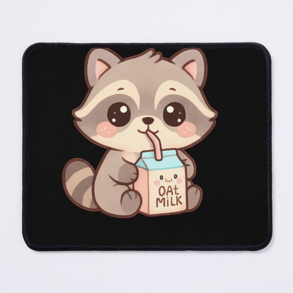 Item preview, Oat milk - Funny cute raccoon kawaii designed and sold by DamioPolArt.