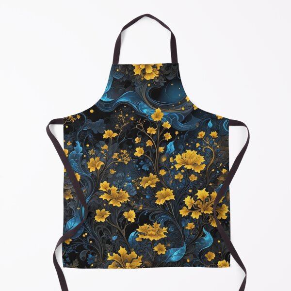 Item preview, Midnight Garden – Yellow and Blue Floral Fantasy designed and sold by livlaza.