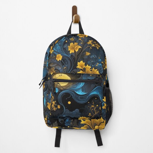 Item preview, Midnight Garden – Yellow and Blue Floral Fantasy designed and sold by livlaza.