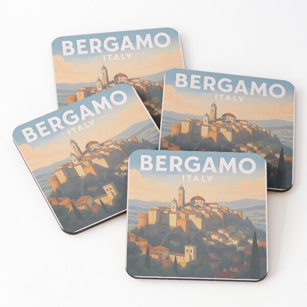 Item preview, Bergamo Italy Retro Vintage Travel Poster designed and sold by kacperartdesign.