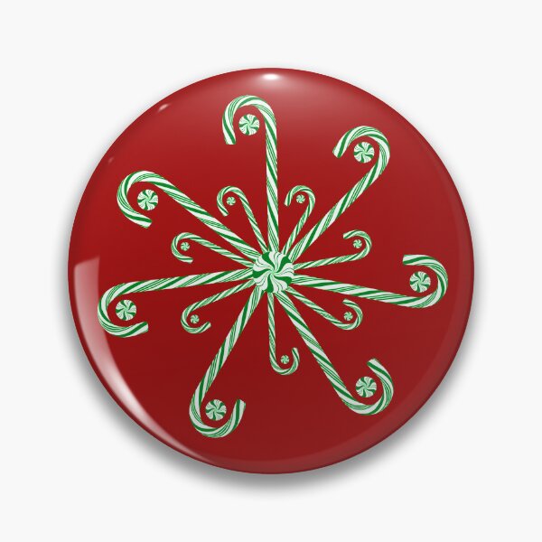 Item preview, Green and White Christmas Candy Cane Snowflake designed and sold by Deborah Camp.