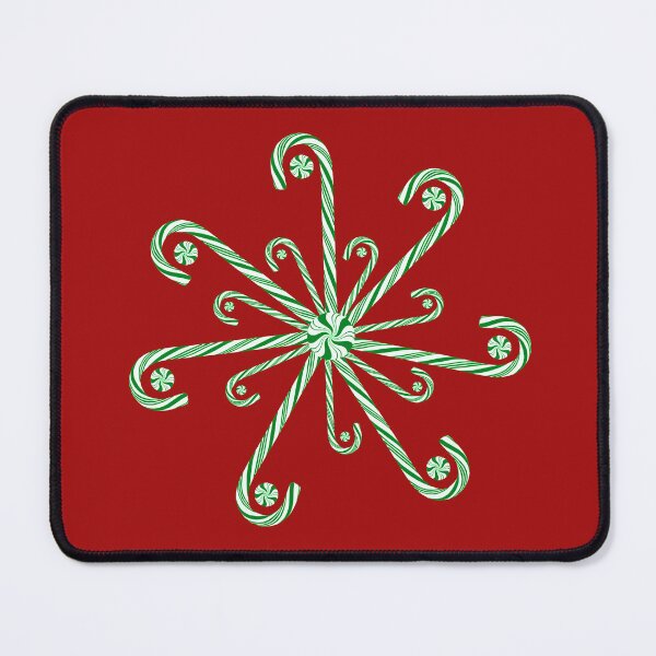 Item preview, Green and White Christmas Candy Cane Snowflake designed and sold by Deborah Camp.