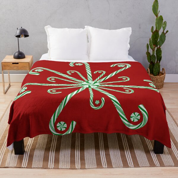 Item preview, Green and White Christmas Candy Cane Snowflake designed and sold by Deborah Camp.