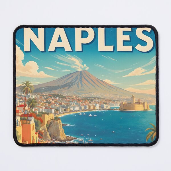 Item preview, Naples Italy Vintage Travel Poster designed and sold by kacperartdesign.