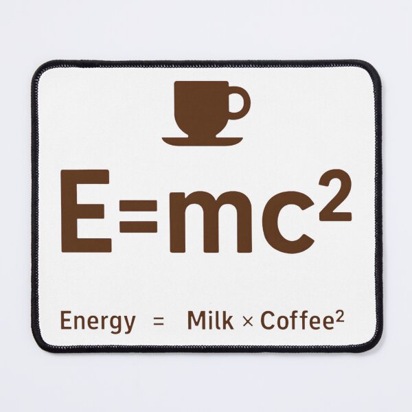 Item preview, Funny Coffee Formula - E=mc² Parody with Milk and Coffee designed and sold by Wild-way Art.
