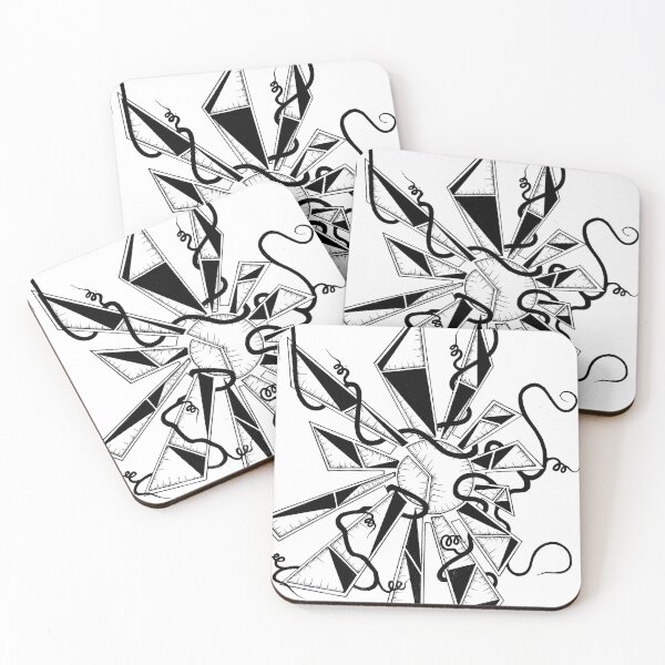 Item preview, Abstract Geometric Explosion-Black and White Line Art designed and sold by GTeoArt.