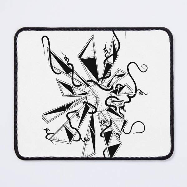 Item preview, Abstract Geometric Explosion-Black and White Line Art designed and sold by GTeoArt.