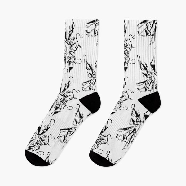 Item preview, Abstract Geometric Explosion-Black and White Line Art designed and sold by GTeoArt.