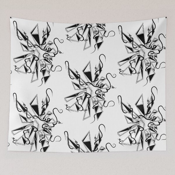 Item preview, Abstract Geometric Explosion-Black and White Line Art designed and sold by GTeoArt.
