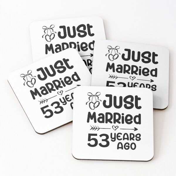Item preview, Just Married 53 Years Ago, 53rd Wedding Anniversary for Men & Women designed and sold by Mozaic Clothes.
