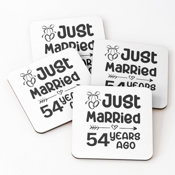 Item preview, Just Married 54 Years Ago, 54th Wedding Anniversary for Men & Women designed and sold by Mozaic Clothes.