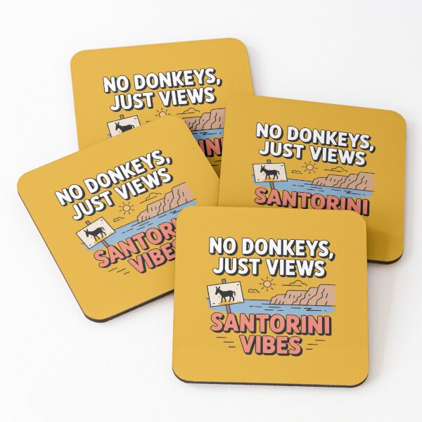 Item preview, Funny Santorini Travel Design - No Donkeys Just Views  designed and sold by Timeless Design.