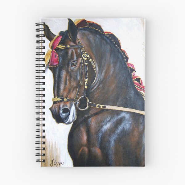 Item preview, Caballo portugués, bahía lusitano con cintas, pintura acrílica designed and sold by Tahnja Wolter.