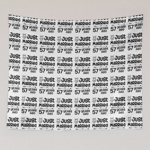 Item preview, Just Married 57 Years Ago, 57th Wedding Anniversary for Men & Women designed and sold by Mozaic Clothes.