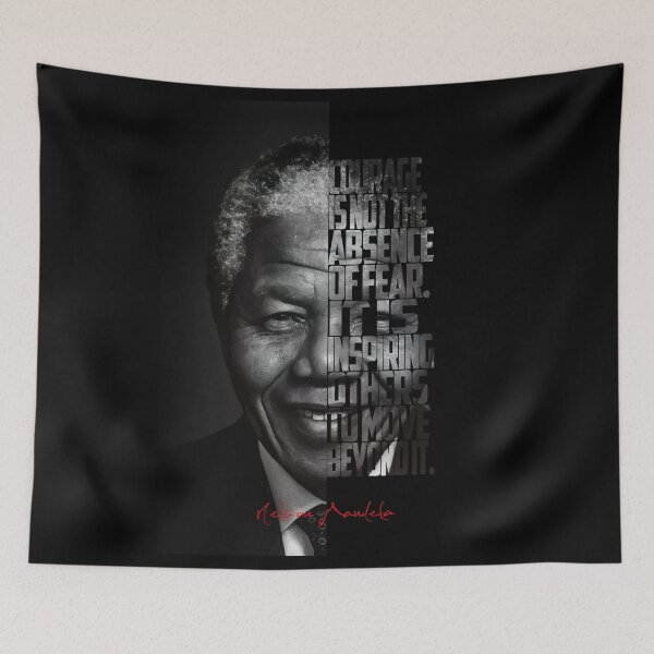 Item preview, Nelson Mandela Quote Poster – Monochrome Inspirational Portrait Art designed and sold by Enea Kelo.