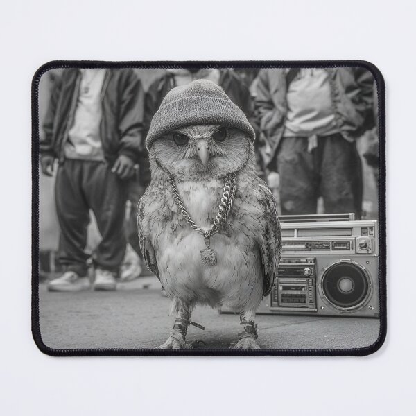 Item preview, Ghetto Owl Boombox Design Funny Hip Hop Animal for Old School Rap Fans designed and sold by RockFireMerch.