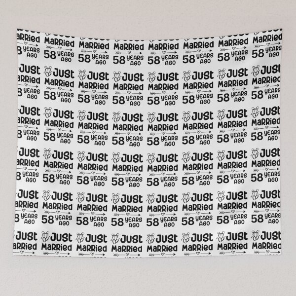 Item preview, Just Married 58 Years Ago, 58th Wedding Anniversary for Men & Women designed and sold by Mozaic Clothes.