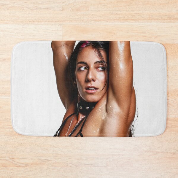 Item preview, Beautiful sexy gym woman posing with her arms up showing her armpits sweating designed and sold by Vintage Designs +.