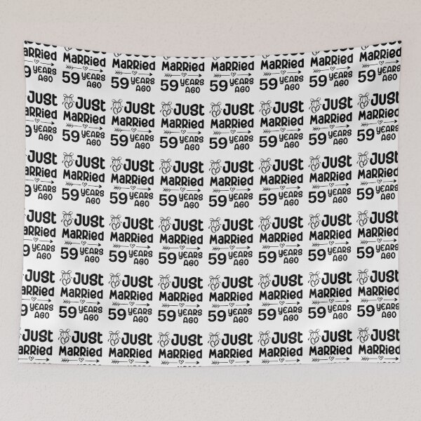 Item preview, Just Married 59 Years Ago, 59th Wedding Anniversary for Men & Women designed and sold by Mozaic Clothes.