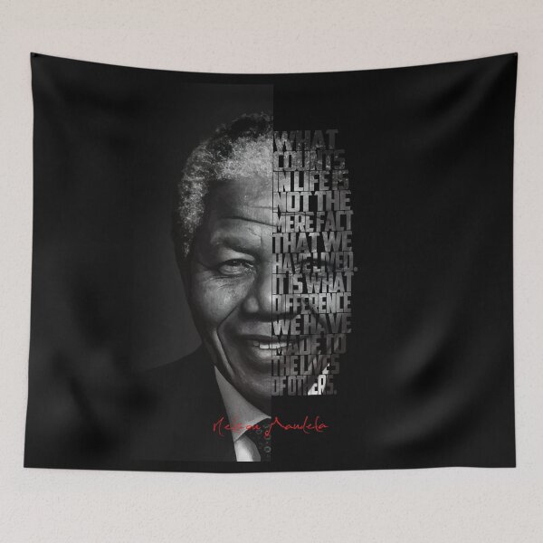 Item preview, Nelson Mandela Quote Poster – Monochrome Inspirational Portrait Art designed and sold by Enea Kelo.
