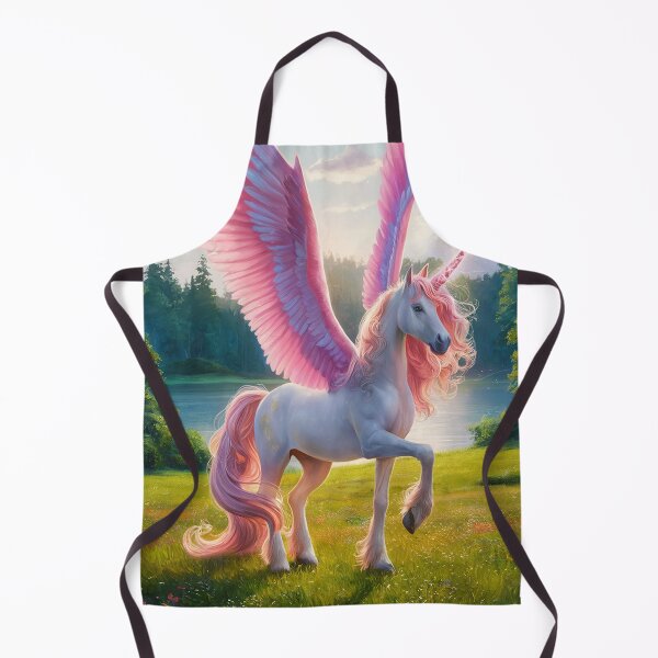 Item preview, Majestic Unicorn with Vibrant Wings in Lush Meadow designed and sold by AnimalAirtistry.