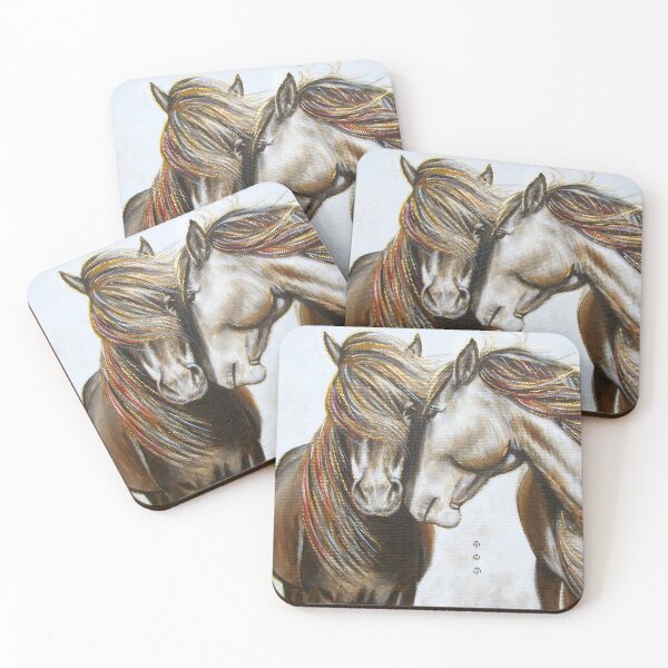 Item preview, Wild dun mustang horses in the wind acrylic painting designed and sold by Tahnja Wolter.