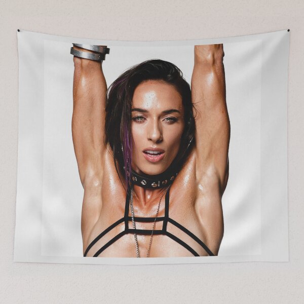 Item preview, Beautiful sexy gym woman posing with her arms up showing her armpits sweating designed and sold by Vintage Designs +.