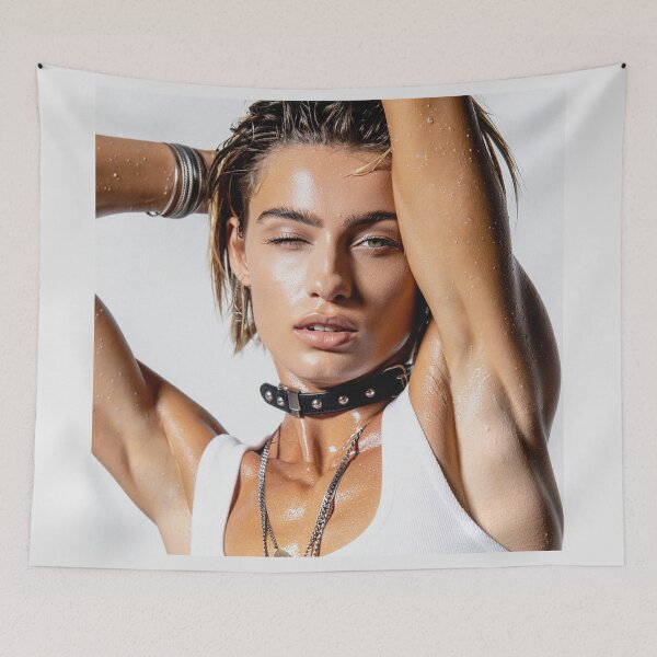 Item preview, Beautiful sexy gym woman posing with her arms up showing her armpits sweating designed and sold by Vintage Designs +.