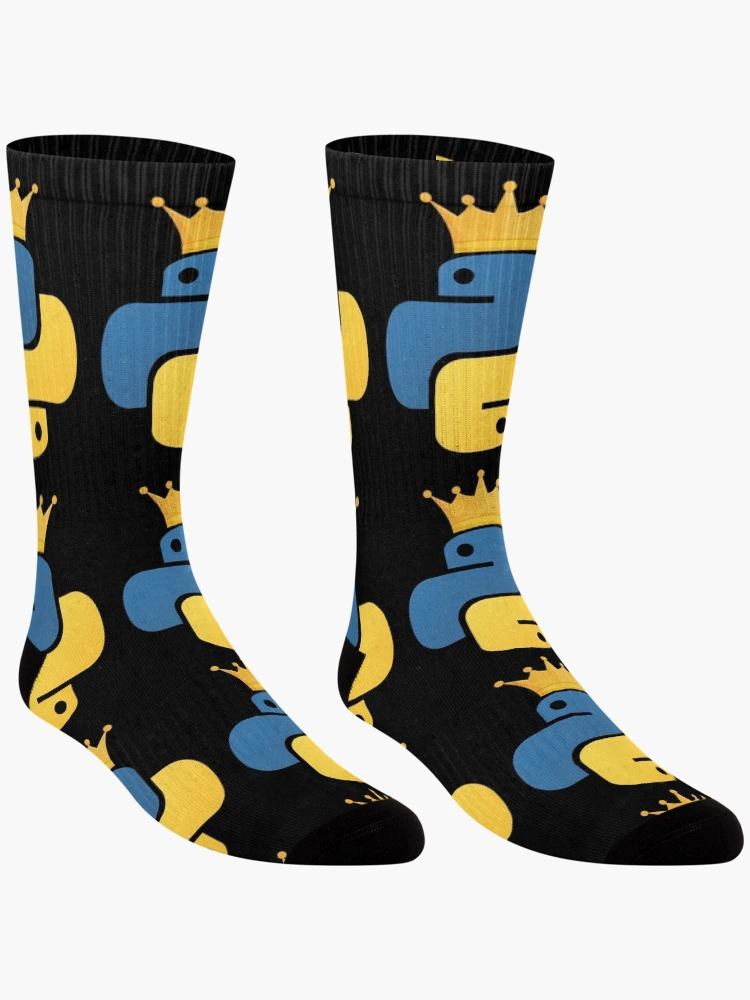 Thumbnail 3 of 5, Socks, Python King – Rule the Code designed and sold by Redstrawberry13.