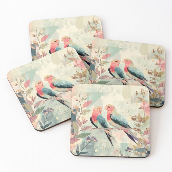Item preview, Artistic Love Birds in a Collage Style designed and sold by PurpleAdventure.