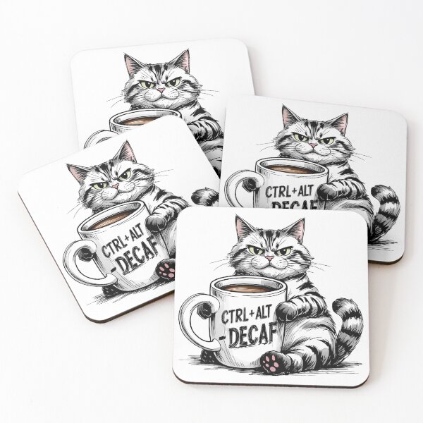 Item preview, Ctrl Alt Decaf Cat Design designed and sold by SanityOverboard.