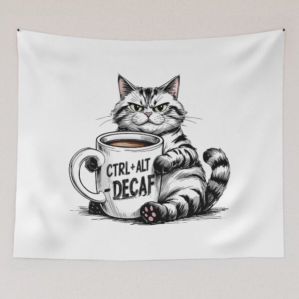 Item preview, Ctrl Alt Decaf Cat Design designed and sold by SanityOverboard.