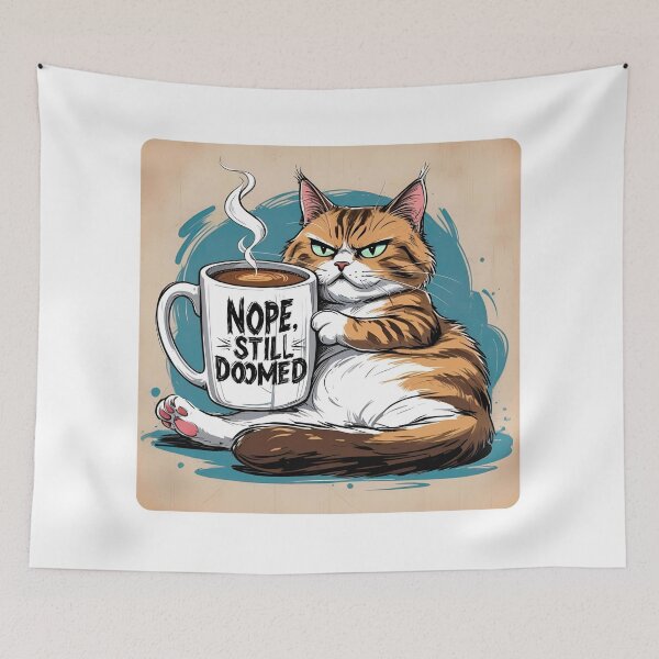 Item preview, Still Doomed Cat Print designed and sold by SanityOverboard.