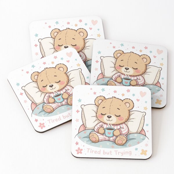 Item preview, Tired But Trying – Cute Sleepy Bear T-Shirt designed and sold by DeanBoffShop.