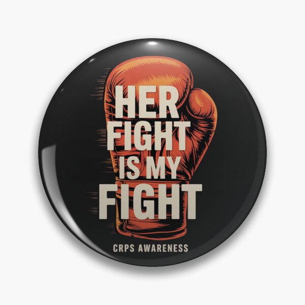 Item preview, Her Fight Is My Fight CRPS Awareness RSD Orange Ribbon RND designed and sold by ConceptualVibes.
