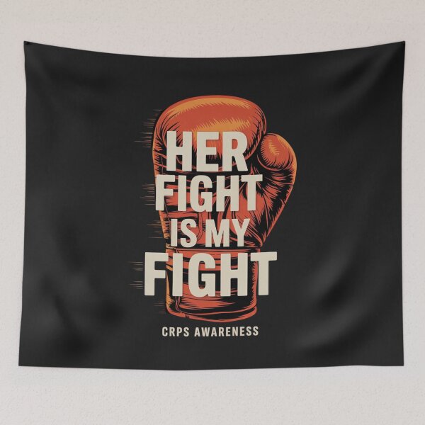 Item preview, Her Fight Is My Fight CRPS Awareness RSD Orange Ribbon RND designed and sold by ConceptualVibes.