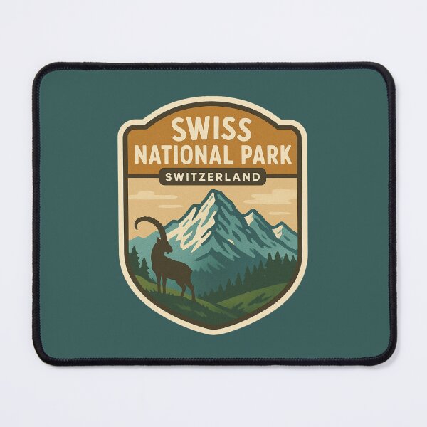 Item preview, Swiss National Park - Swiss Alps Vintage Travel Emblem designed and sold by Planthem.