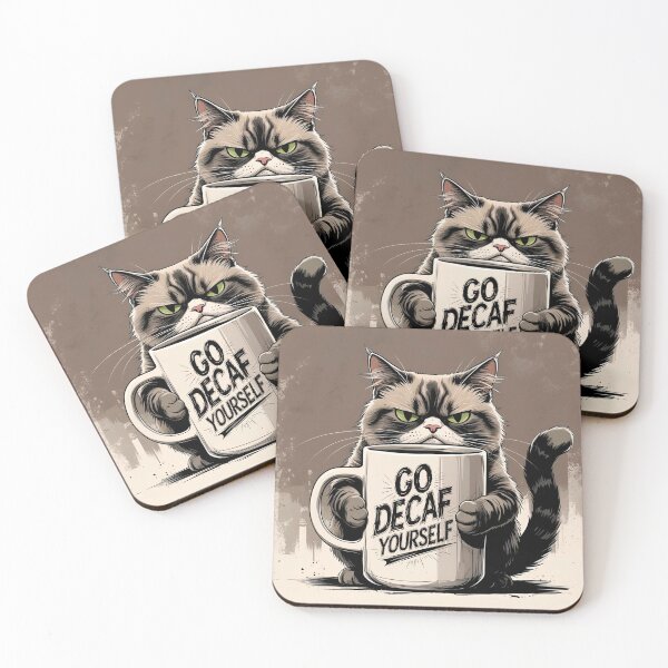 Item preview, Go Decaf Yourself Cat Design designed and sold by SanityOverboard.