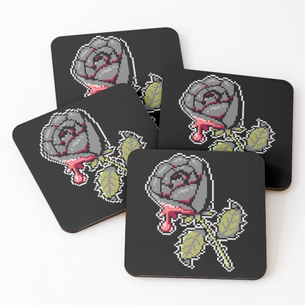 Artikelvorschau, Eine schwarze Rose, rot bemalt, Pixelkunst entworfen und verkauft von bugbeast.