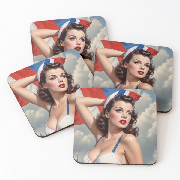 Item preview, French 1940s Pin‑Up Girl – Retro WWII Cabaret Glamour Photography Print designed and sold by MissSaylor.