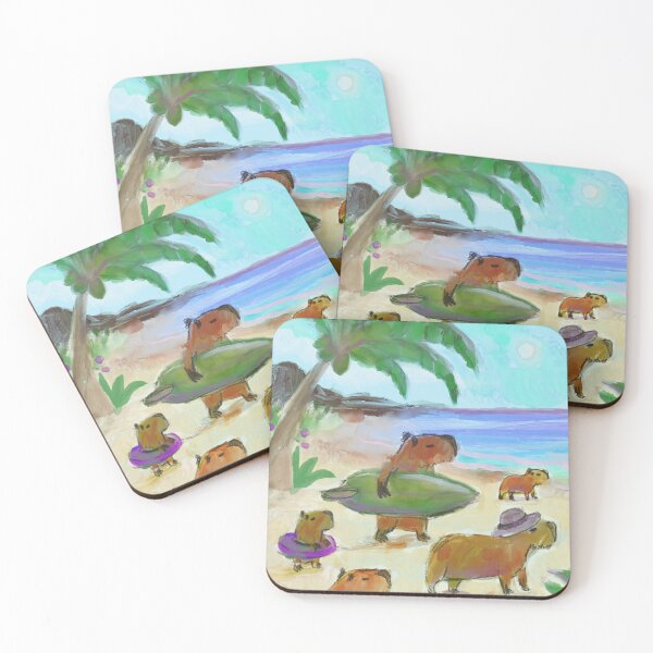 Item preview, capybaras at the beach designed and sold by guilhernunes.