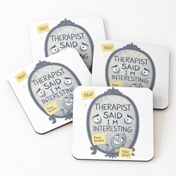 Item preview, Funny Therapist Said I’m Interesting Mirror Humor Mental Health Quote designed and sold by Fashvora.
