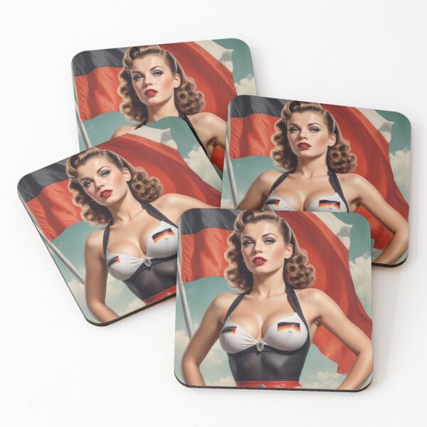 Item preview, German 1950s Pin‑Up Art – Vintage Era Beauty and Style Poster designed and sold by MissSaylor.