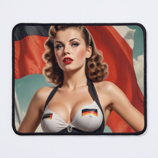 Item preview, German 1950s Pin‑Up Art – Vintage Era Beauty and Style Poster designed and sold by MissSaylor.